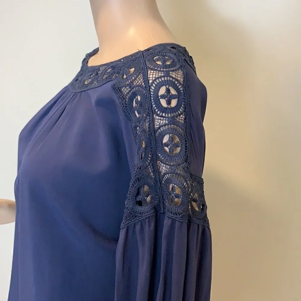 Max Studio long puff sleeve lace detailing blouse top size M - Picture 6 of 10
